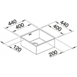 Zlewozmywak Blanco ZEROX-STYLE 400-IF bez korka aut. 522 250